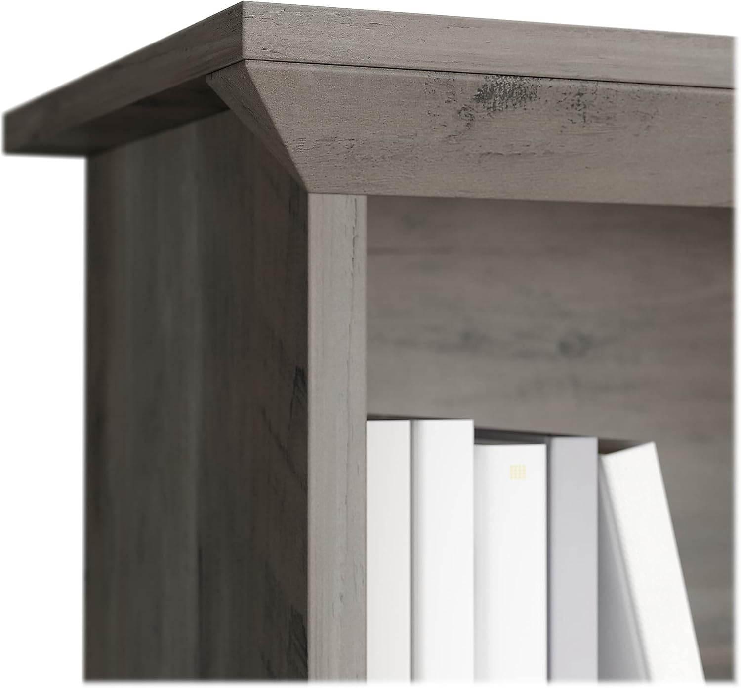 Bush Home Salinas 60W Hutch for L Shaped Desk in Driftwood Gray