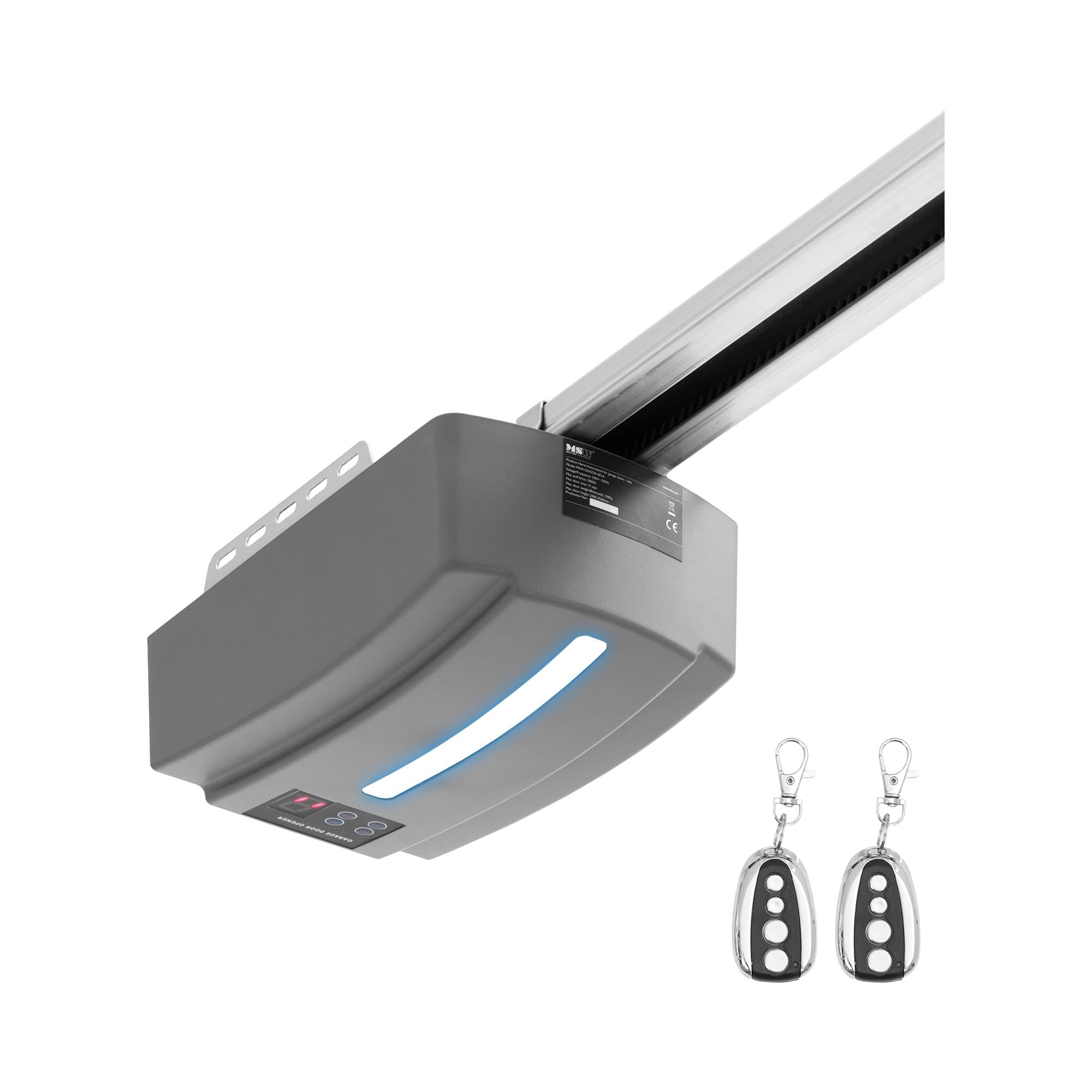 MSW MSW-GDOOR-003A Motor de puerta de garaje 1200N para puertas de hasta 180 kg/18 m² Abrepuertas de garaje Abrepuertas de garaje
