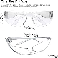 Vista 2 de amoolo Gafas de seguridad transparentes a granel de 12, gafas protectoras para hombres y mujeres, resistentes a arañazos e impactos, protección