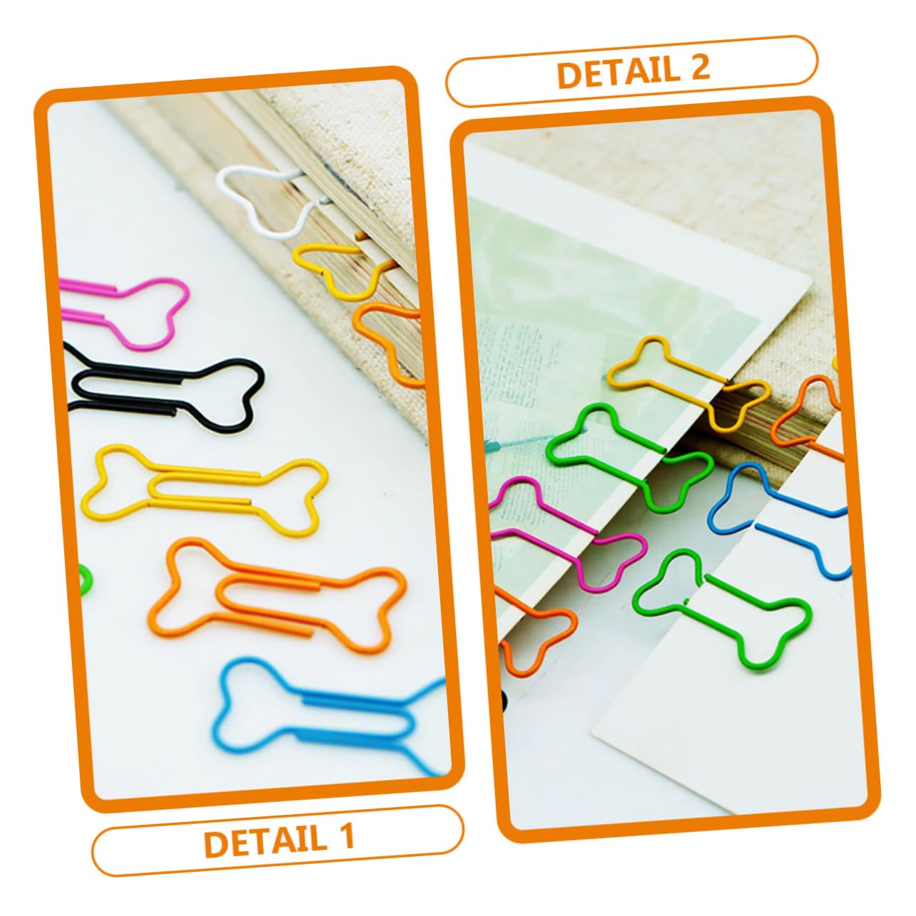 HOMSFOU 3 Set Piccole Graffette Per Graffette Per Ufficio Graffette Divertenti Graffette Alla Moda Pastello Per Compleanno Assortite A Forma Di Scheletro In Plastica 100 pezzi * 3