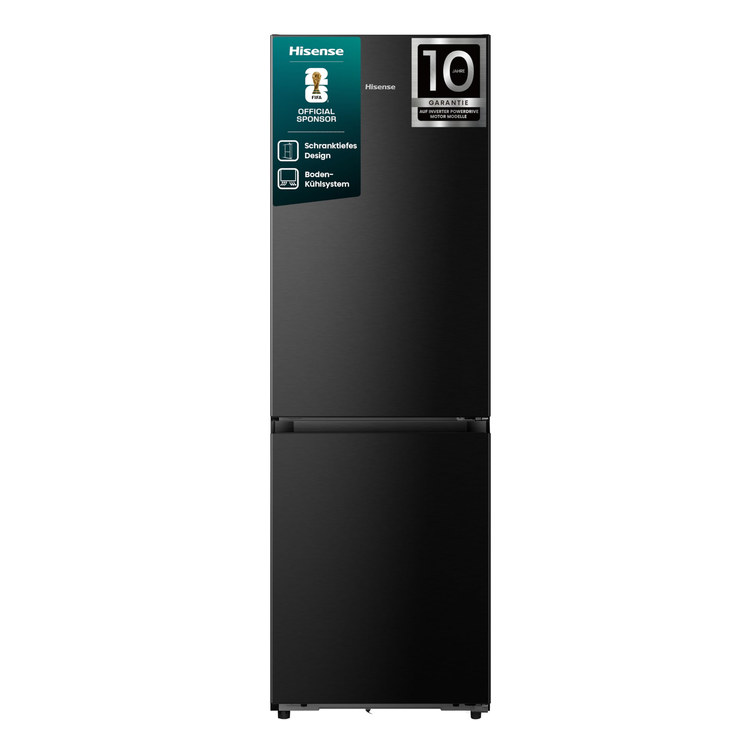 Hisense RB5K330GSFC Kühl-Gefierkombination/Freistehend/Perfekt KitchenFit/Dunkler Innenraum/EEK C/35 dB/No Frost/330 L Volumen/WiFi/Metal Tech/Multi Airflow/HxBxT 185,6x59, 5x 60 cm/Schwarz Edelstahl