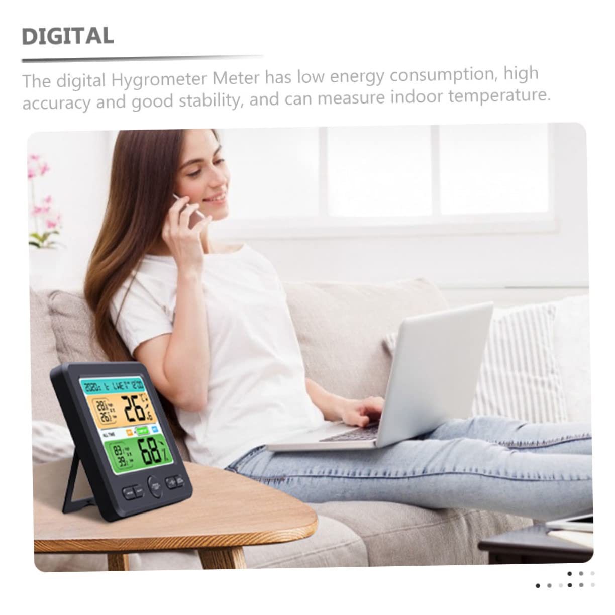 SUPVOX Termometro Digitale Misuratore Di Umidità Interna Per Casa e Ufficio Display Ampio e Leggibile Per Cameretta Soggiorno Cucina Asilo