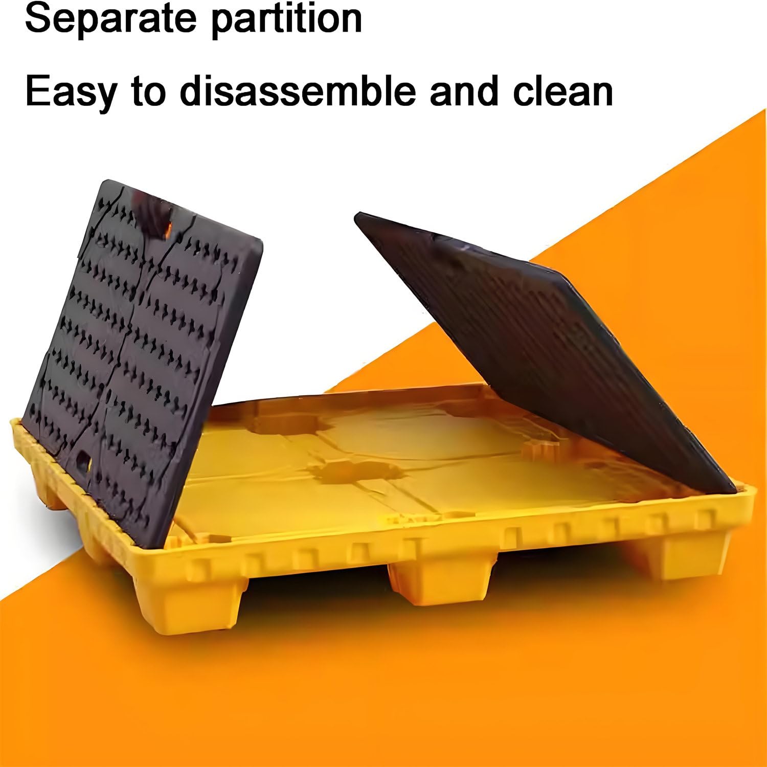 Bac de protection anti-fuites industriel - Palette modulaire de rétention des déversements - Plateforme étanche en plastique pour fûts, idéale pour le stockage sécurisé de produits chimiques