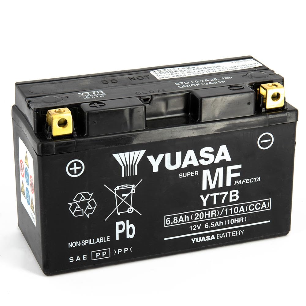 Yuasa YT7B 12 V 110 CCA batteria per moto AGM VRLA senza manutenzione