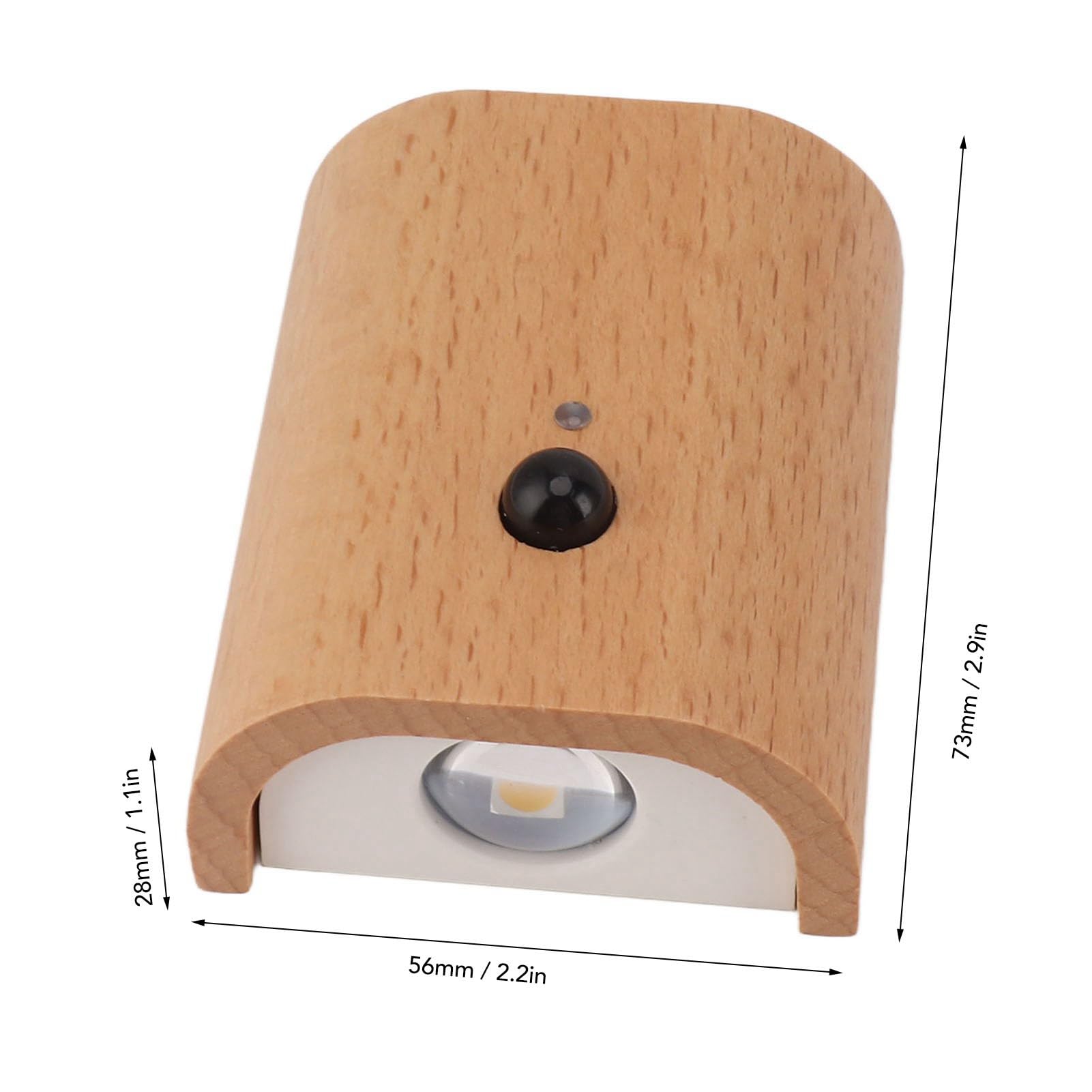 Yuecoom Intelligent Linkage Motion Sensor Stairs Light,Wooden Led Step Lights Wall Lamp,Step Light,for Kids Closet Hallway Stairway Porch?Rechargeable