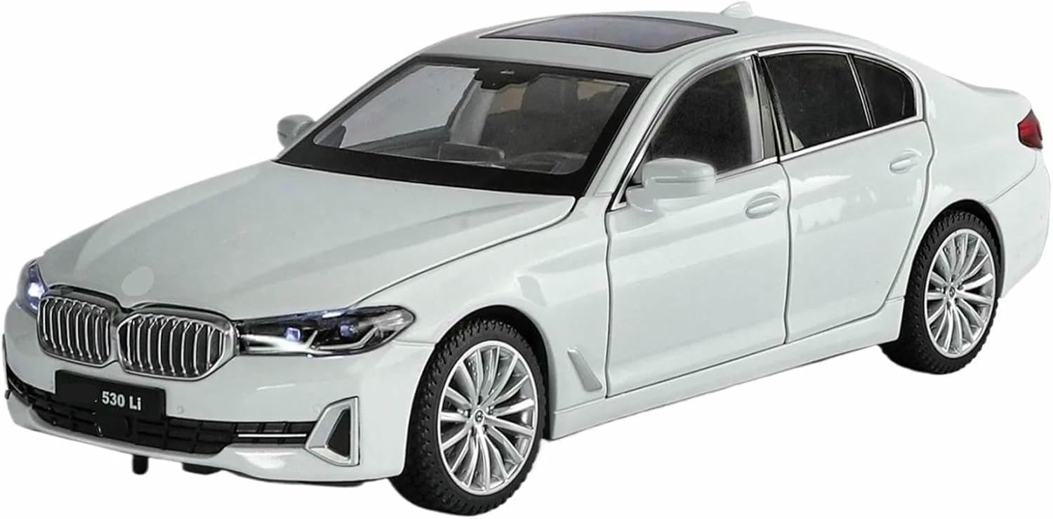 DEAVER Modelli auto lega pressofusa scala 1:24 per 530Li modelli veicoli con finitura metallo alla moda collezione espositori(White)