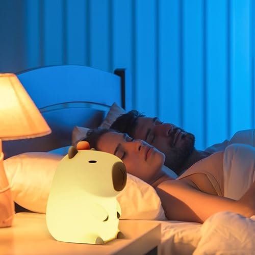 Miniatura 2 de Pimigiob Capybara - Lámpara de noche con forma de capibara para dormitorio, habitación de los niños, mesita de noche, mesita de noche, guardería