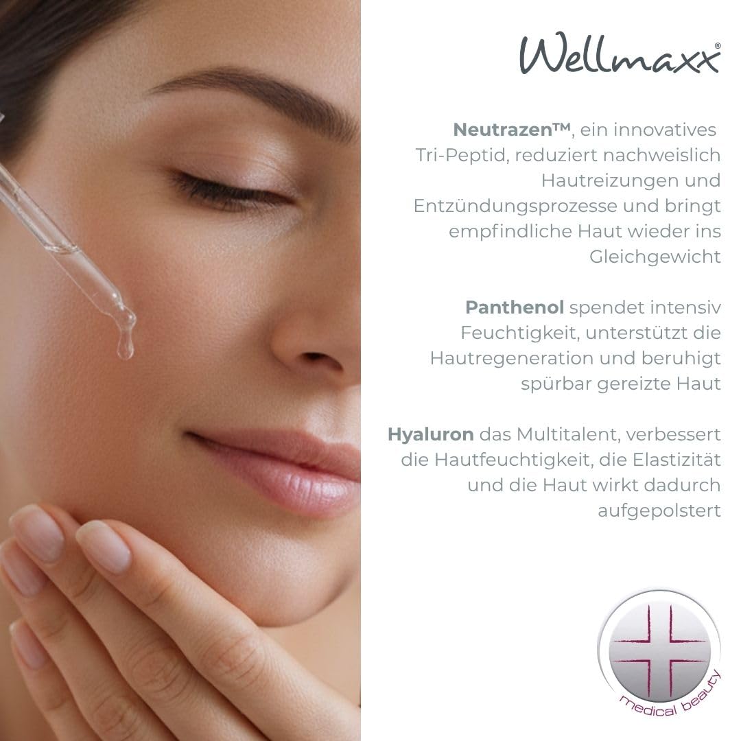 WELLMAXX® skineffect anti-age even skin serum, Hyaluron, Neutrazen™, Panthenol, dermatologisch getestet, 'sehr gut' in der Verträglichkeit, parfumfrei, vegan, leichte Textur, Pipette,50 ml