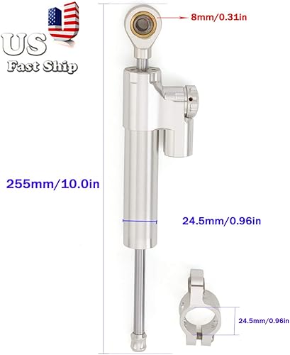 Vista 56 de PROCNC Amortiguador universal ajustable de dirección para motocicleta Kawasaki Z1000 Z750 2003-2009 ZX6R 2005-2016 ZZR1400 ZX14 2006-2012 VERSYS