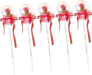 SEWACC 5 Pçs Varinha De Fada Rosa Brinquedos De LED De Decoração De LED Varinhas De Fada Namorados Varinhas De Fada Princesa Varinhas De Fada Acessórios De Cosplay De Fadas Adereços