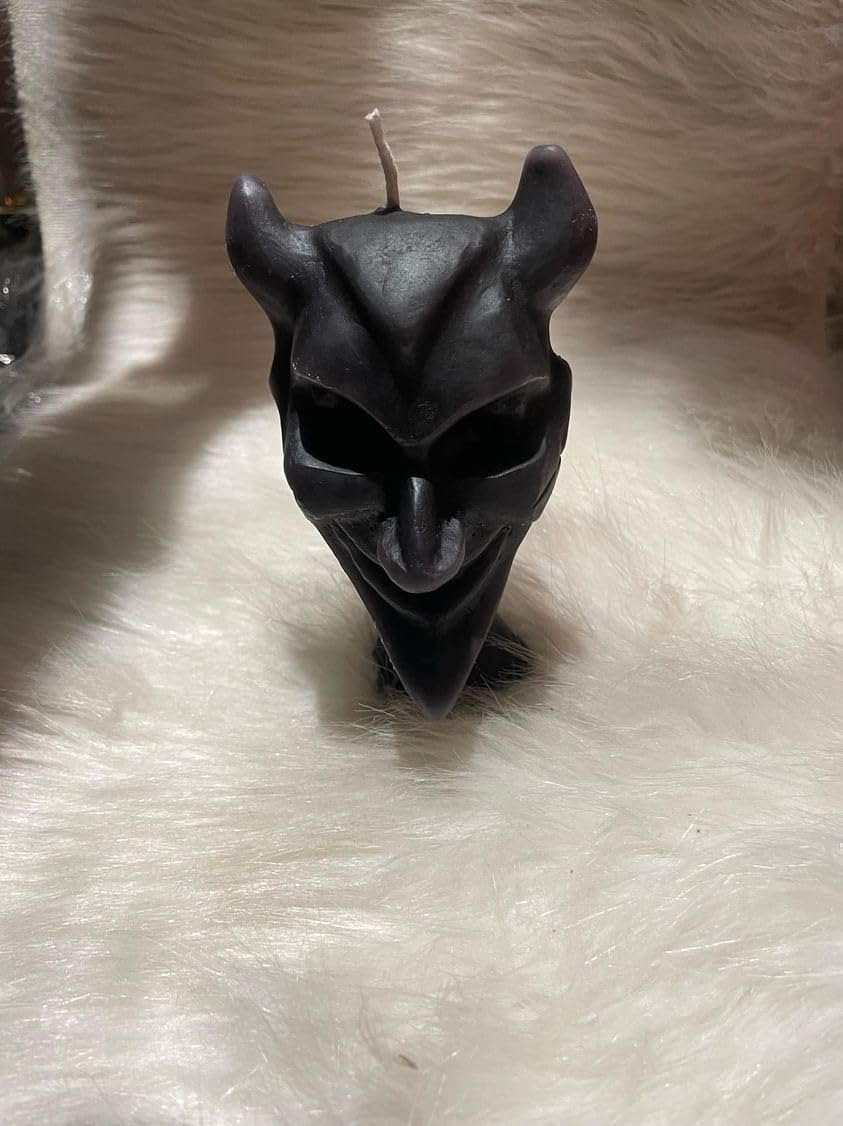 Hecate Wizard Mall-Devil Candle-Spell Candle-Ritual-Magic-Home Decor-Room Decor-Halloween-Spell Casting-Unscented-Soy Wax Blend-Healing-Aromatherapy-(12.5H X 6.5Wcm)-220grams