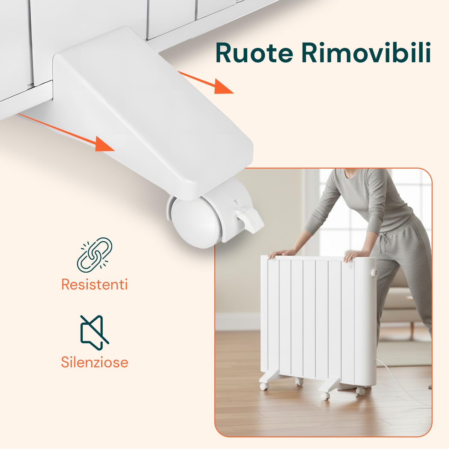 Radiatore Elettrico 1500W per Comfort Domestico e in Ufficio - Alluminio Durevole, Portatile & Montabile a Muro, Sicurezza e Controllo Intuitivo
