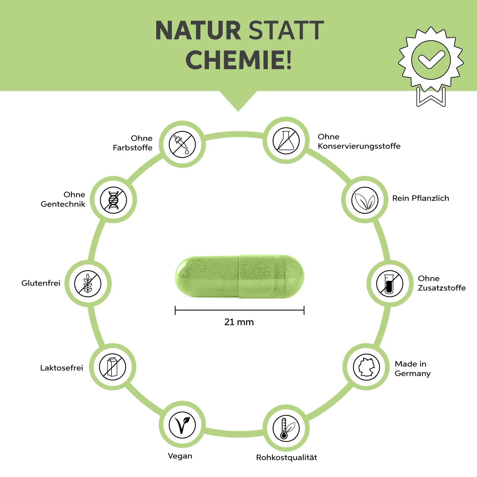 Bio Matcha Kapseln 1000 Stück | Hochdosiert 740mg Tagesdosis | Grüntee Extrakt 100% rein ohne Zusatzstoffe | Der König unter den Grüntees
