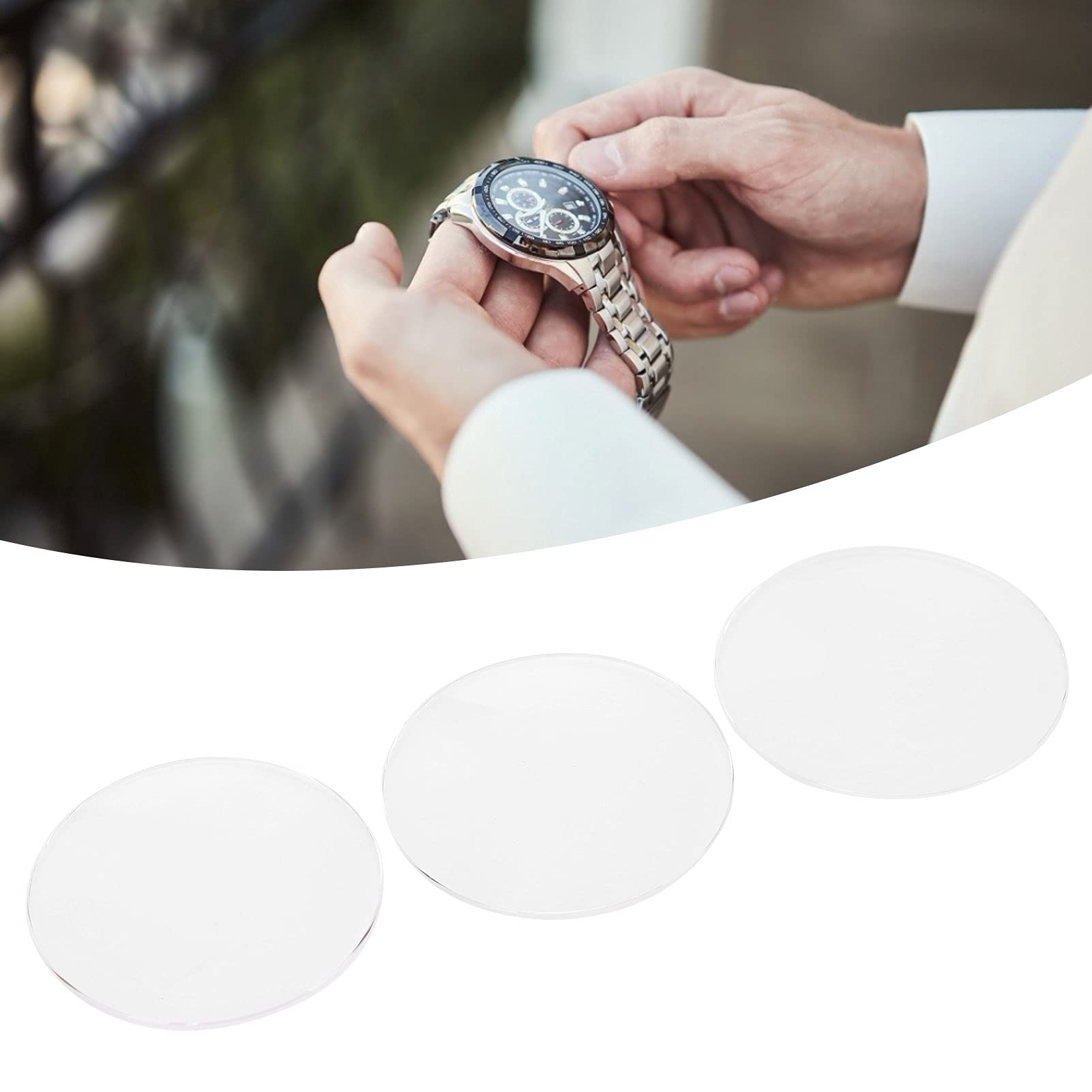 Saphirkristall-Uhrenglas-Ersatz, kratzfest, langlebig, einzelnes gewölbtes Uhrenglas für Uhrenreparatur-Profis, 37,5 mm, 38 mm, 38,5 mm, 3 Stück