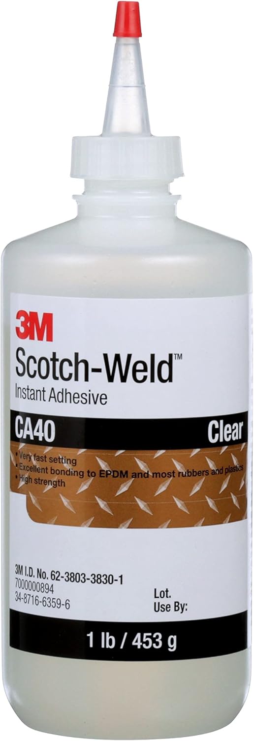 3M ScotchWeld CA40 Cyanoacrylate Adhesive Yellow Liquid 1 lb Bottle