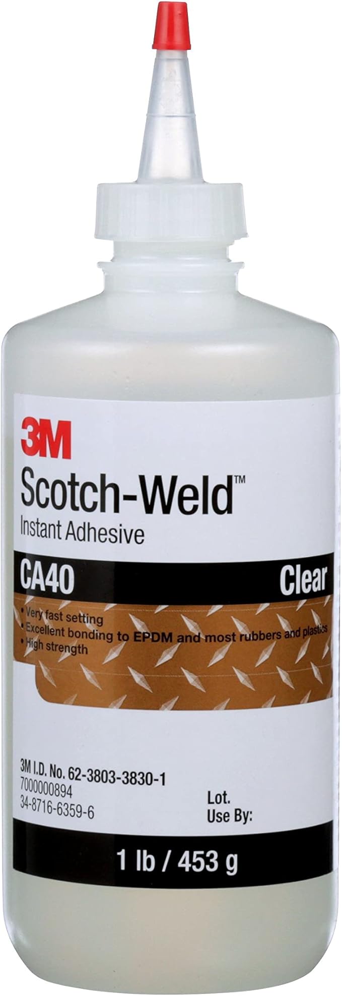 3M ScotchWeld CA40 Cyanoacrylate Adhesive Yellow Liquid 1 lb Bottle