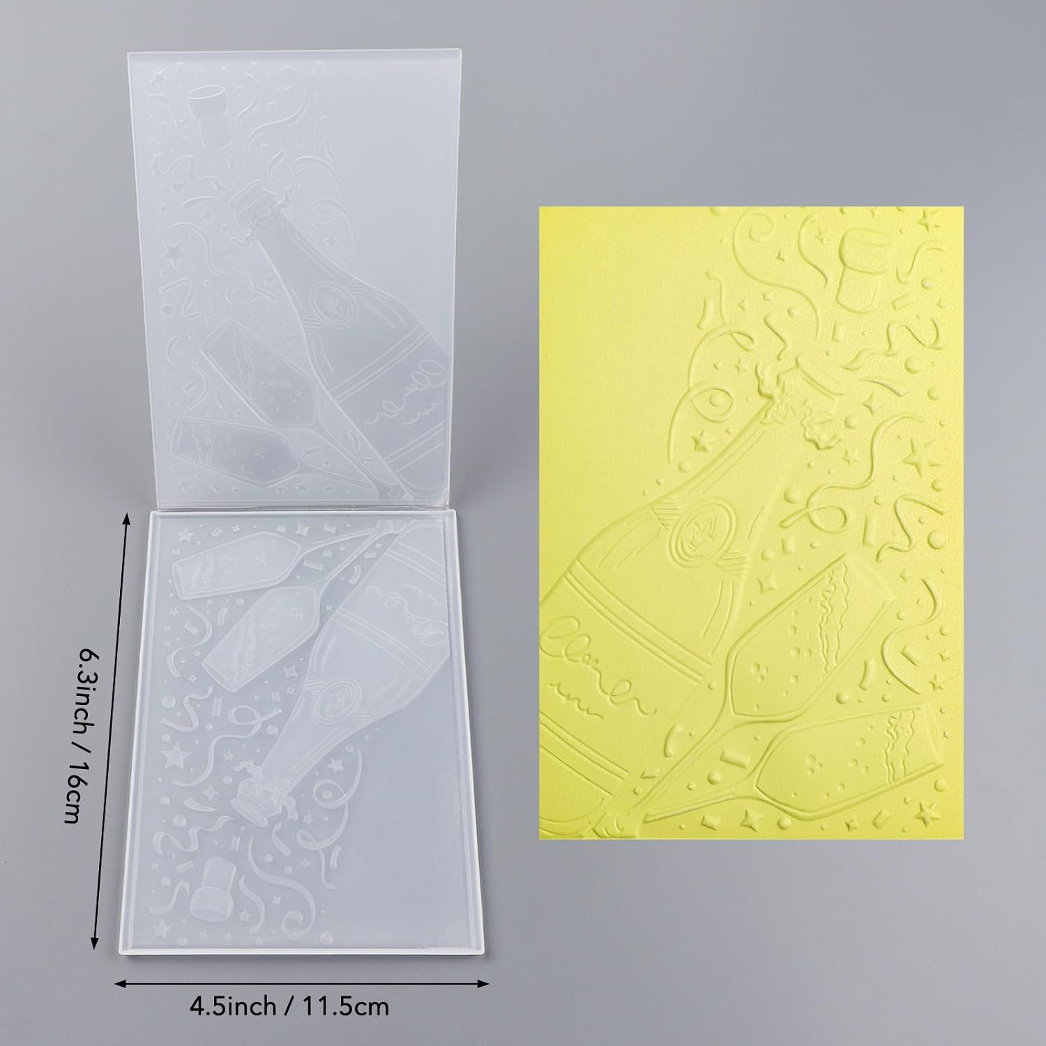 Briartw 3D Embossing Folder for Card Making Adding Textured Detail to Paper Crafting 6.3x4.5inch Clear Texture Plate Perfect for Heavyweight Cardstock (≥250gsm/92lb),Celebrate Texture Template