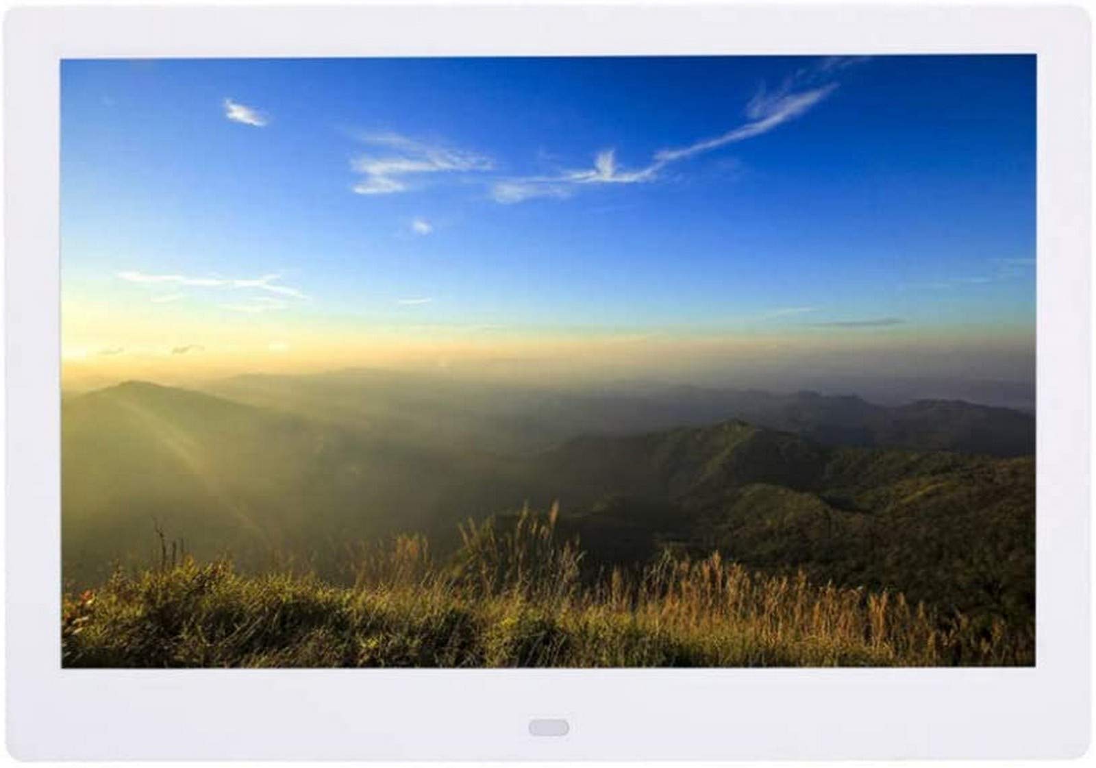 MYUYEE 12-Inch Digital Photo Frame, 1280X800 High Resolution, Widescreen Display, With Music, Video, Clock And Calendar Functions, Comes With A Remote Control, Supports Usb And Sd Ca(White-12 Inch)