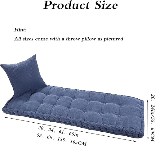 Miniatura 2 de Cojín de banco de patio para interiores y exteriores, cojín grueso, cojín de banco, cojín de asiento de ventana de bahía, cojín largo de espuma