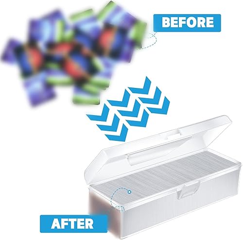 Miniatura 5 de Vicenpal Caja de almacenamiento de tarjetas coleccionables de plástico transparente, juego de cajas de tarjetas para 600-1000 Plus, portátil,