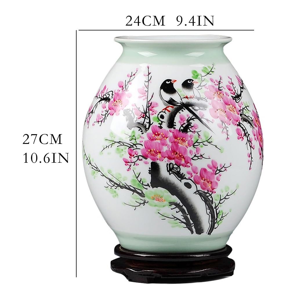 Vase à Fleurs Moderne Chinois céramique Ornement Peint à la Main Heureux sourcil Vase Maison Salon Fleur Arrangement décoration