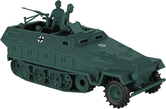 BMC CTS WW2 German Hanomag Halftrack - 5pc Forest-Green Plastic Army Men Vehicle