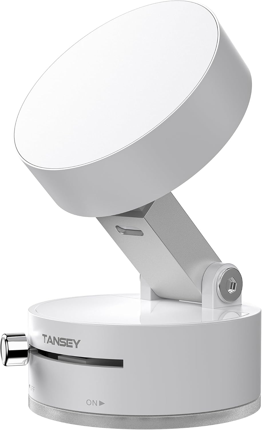 TANSEY Magnetic Vacuum Phone Holder, Foldable 360° Swivel Mount with Suction Cup, Double-Sided Stand for Car, Mirror, Gym, Kitchen, Desk & Travel, Hands-Free, White