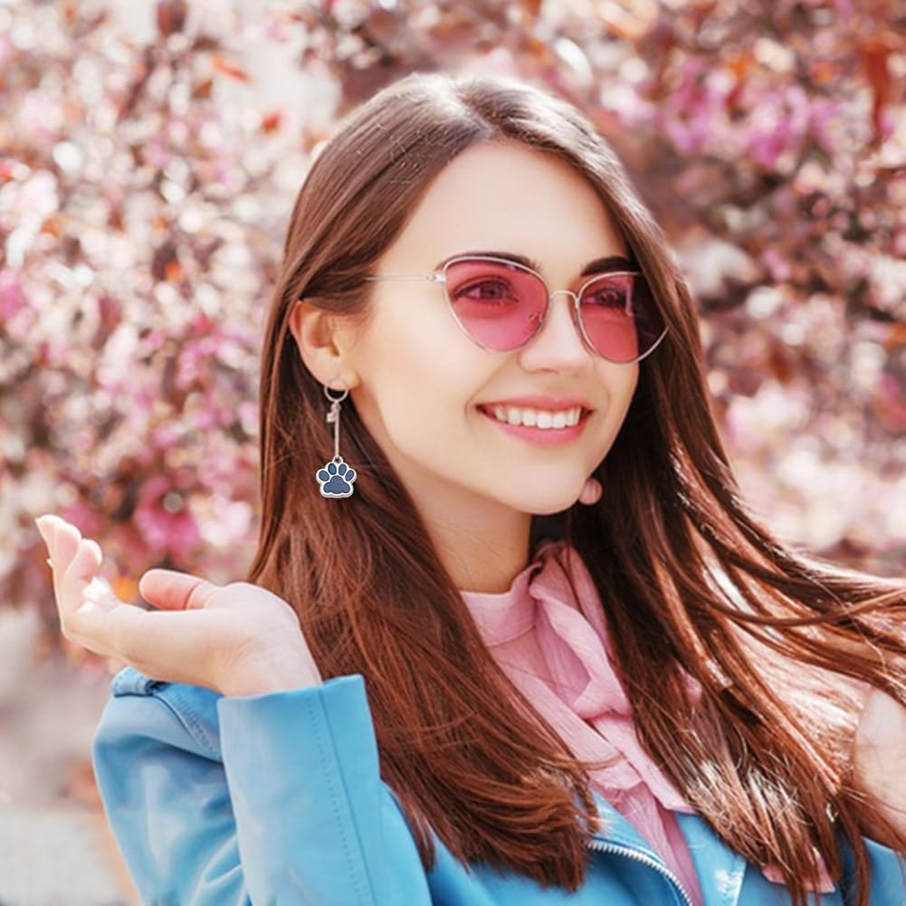 50 Pcs Enamel Dog Paw Print Charms, Alloy Puppy Paw Charms Blue Glitter Footprint Beads Charm for DIY Jewelry Making - Image 6