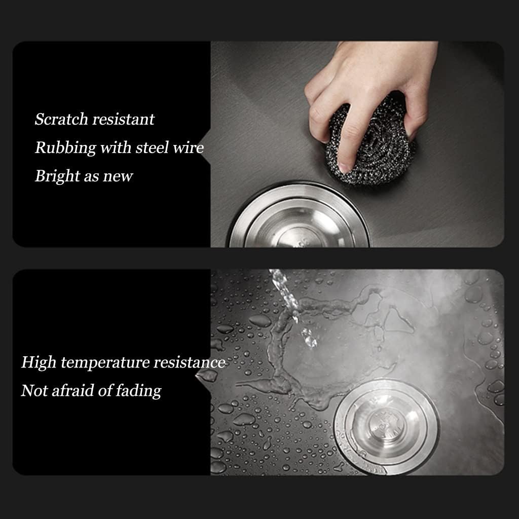 Nano Kitchen Sink Handmade Thickened Sink Stainless Steel Sink Black Dish Basin Sink Set (Color : Black(A), Style : 72 * 40 * 20cm)