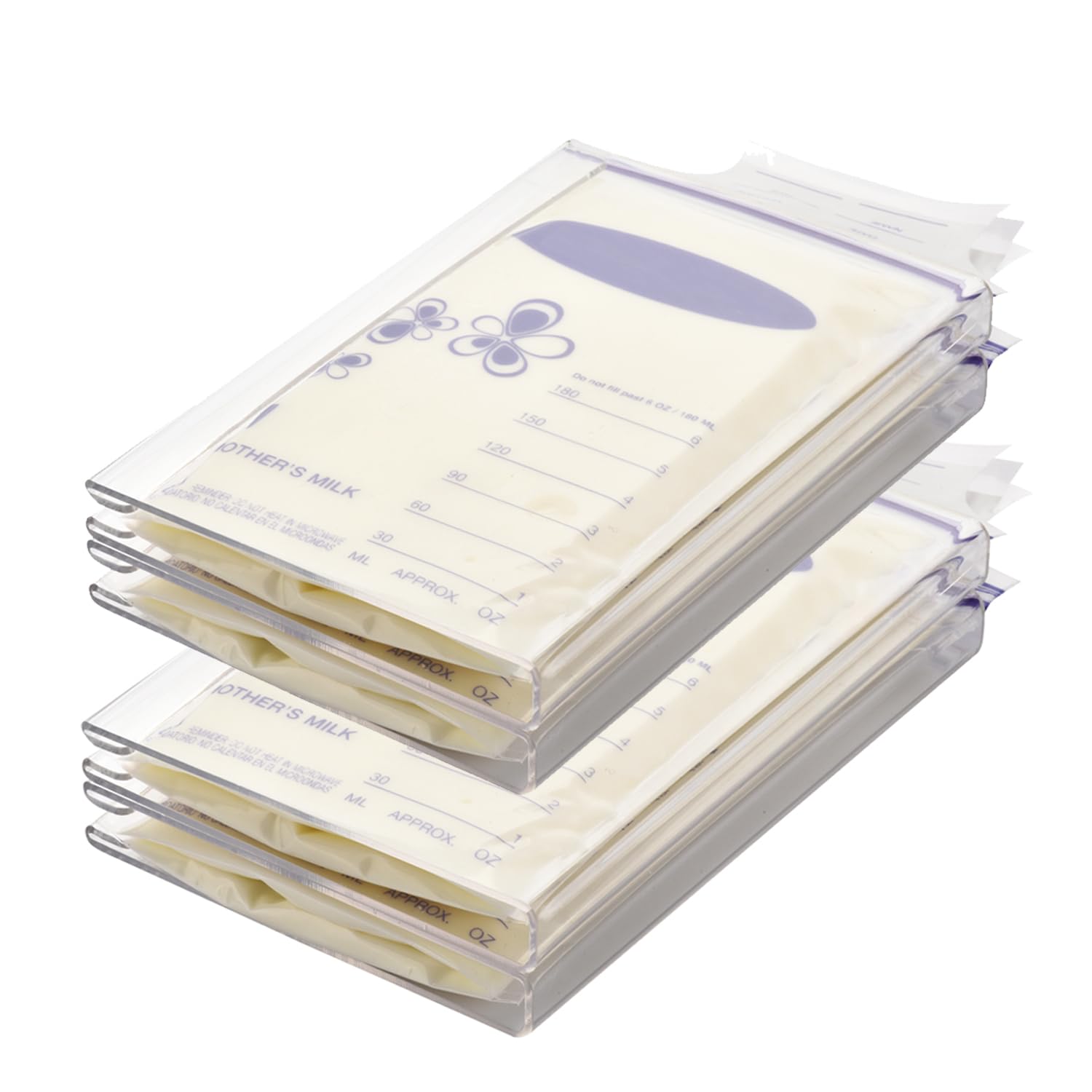 4-pack freeze flat breast milk storage bag |breastmilk freezer flattener kit make mother's milk bags organizer even to save refrigerator space | fit 3 4 5 6oz 6 ounce 4.0