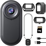 Mini Action Camera, 4K HD Body Camera, 180° Camera Magnetic Pocket Thumb Cam, Portable Mini WiFi 120° Wide Angle Camera Outdoor Sports for Recording,Outdoors Activities(Includes 128GB Memory Card)