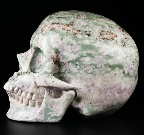 Miniatura 3 de MR.SKULL Estatua de calavera de cristal súper realista de 5.0 pulgadas, piedra curativa de cristal, escultura de piedra preciosa tallada a mano para