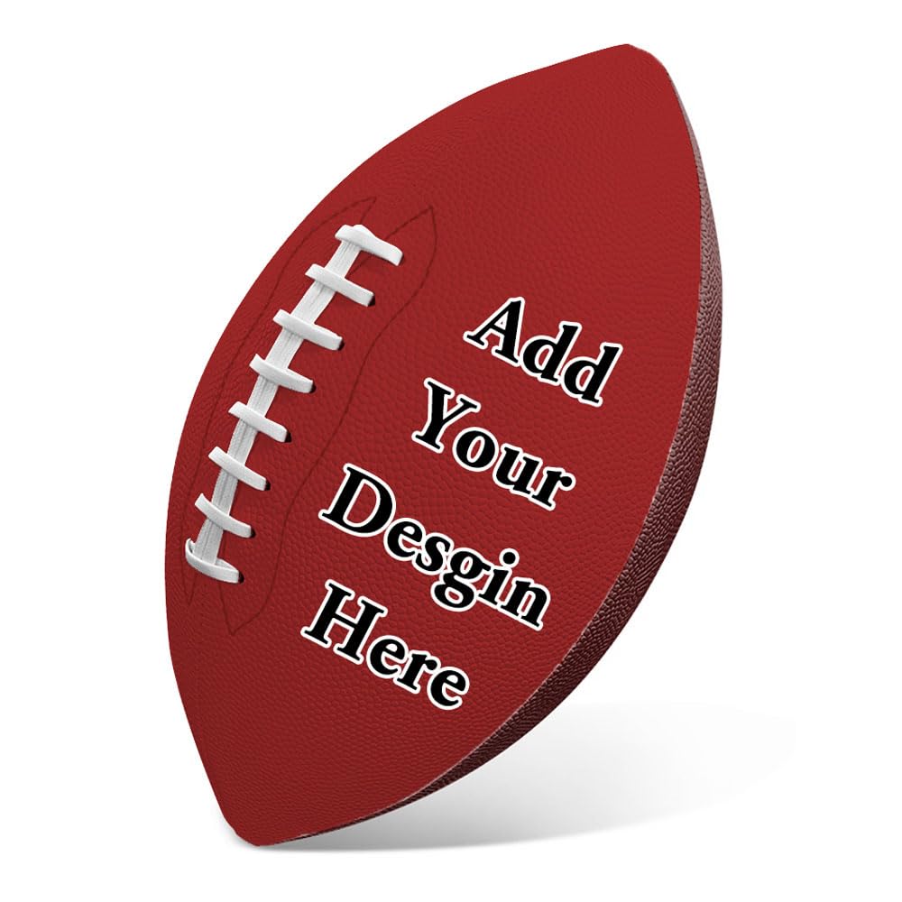 YUEISOA Custom Rugby Ball Add Your Any Design Personalized Rugby Balls with Picture Text Logo Image Customized Birthday Gifts for Son Brother Dad