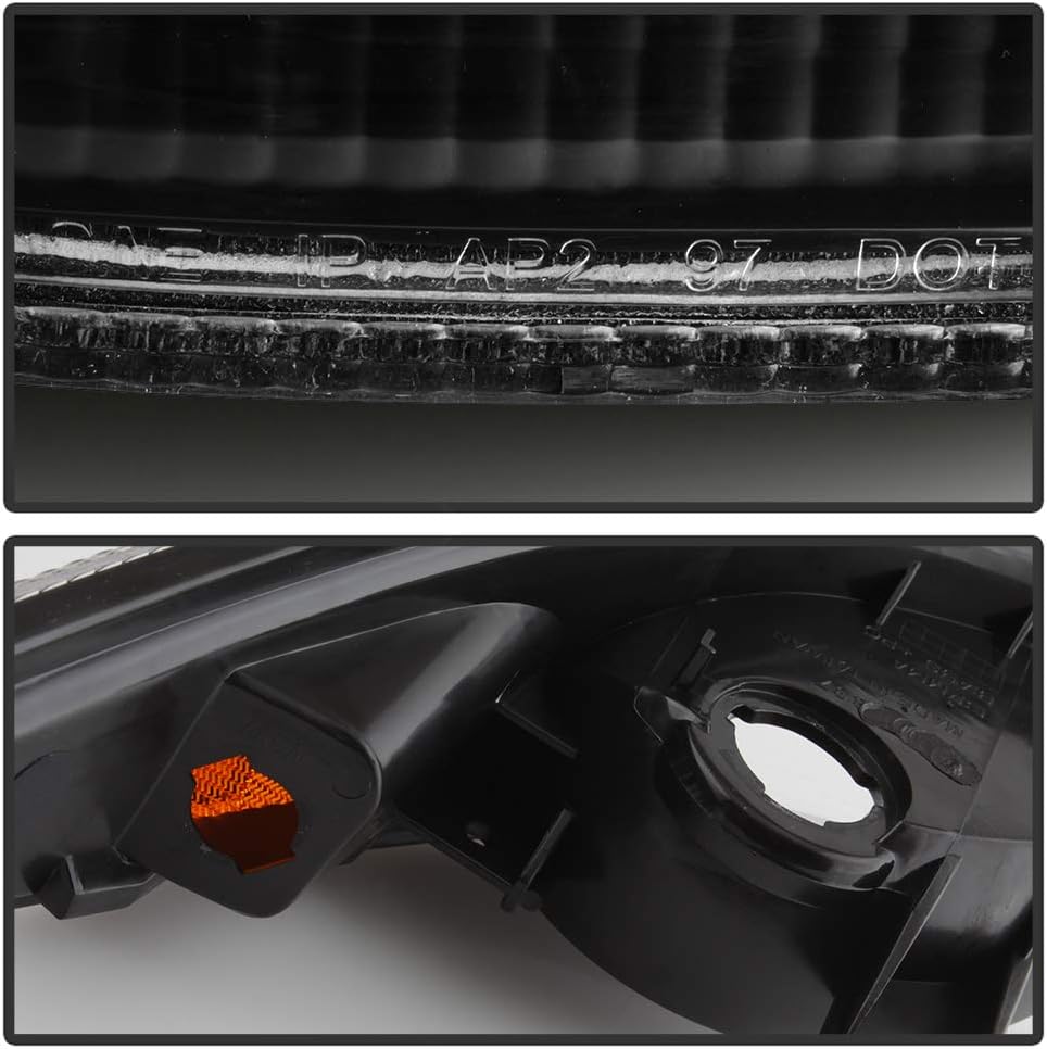 ACANII - For 1997-2004 Chevy Corvette C5 Black Housing Bumper Turn Signal Parking Lights Side Marker Lamps Left+Right
