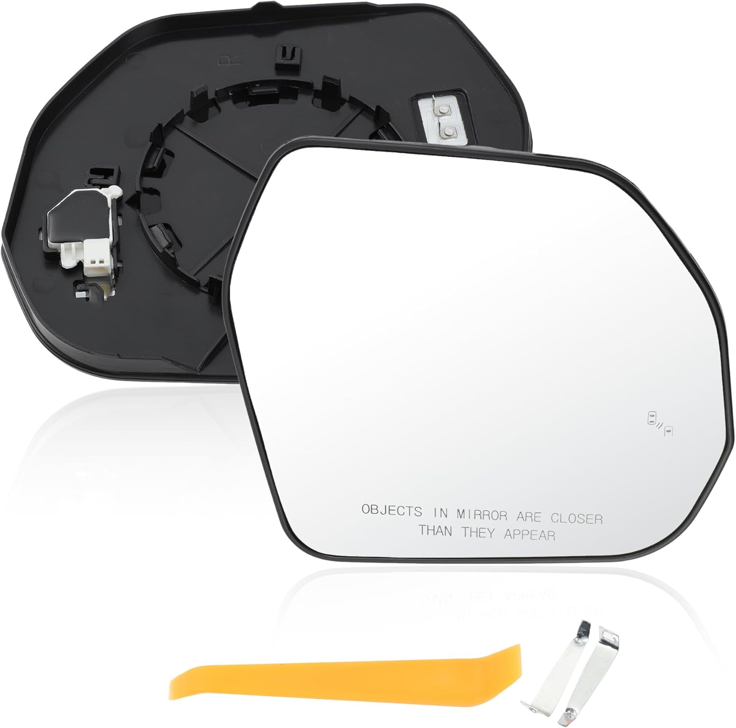 Heated Right Passenger Side Mirror Glass for Toyota Tundra/Sequoia 2022-2025, Car Exterior Door Wing Rear View Mirror Glass 879020C020, with Heated, BSD, Backing Plate