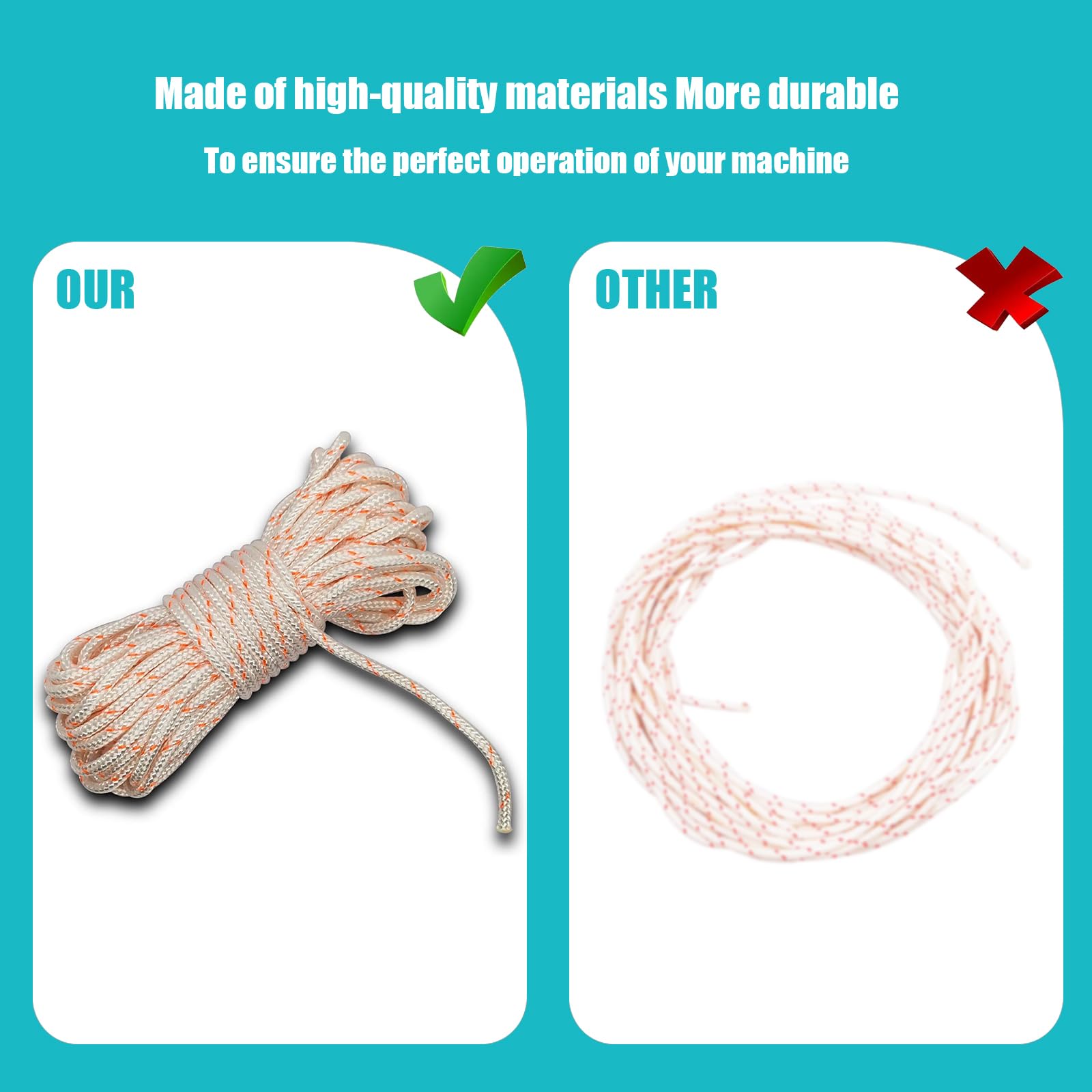 MAQIHAN Seilzugseil 10m X 3mm – Nylon-Zugschnur Für Rasenmäher & Kettensägen