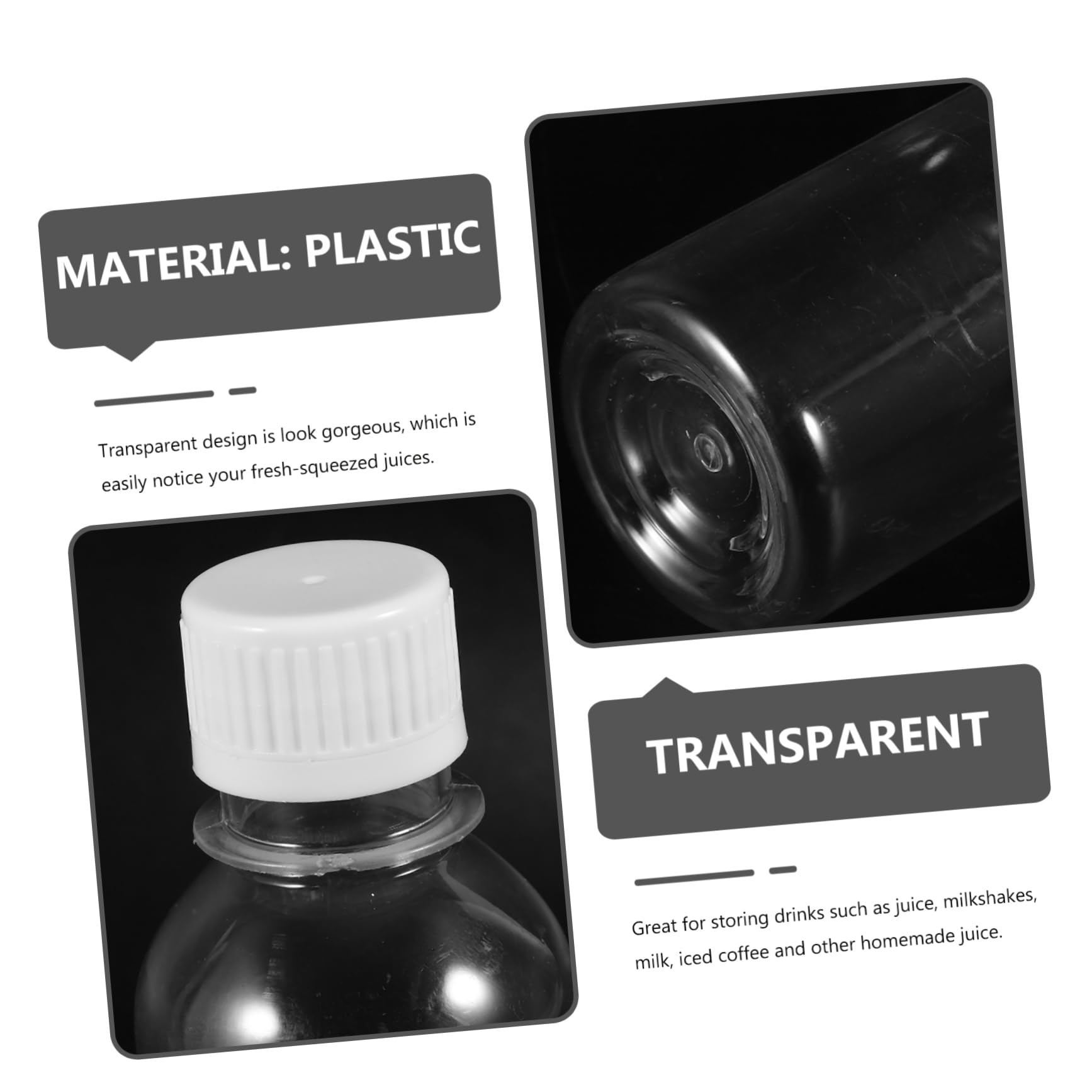 NAMOARLY Hydration Water Bottle 150ml Juice Bottles 12pcs Plastic Drinking Bottles Safe Material Leakproof Milk Bottle for School College Office