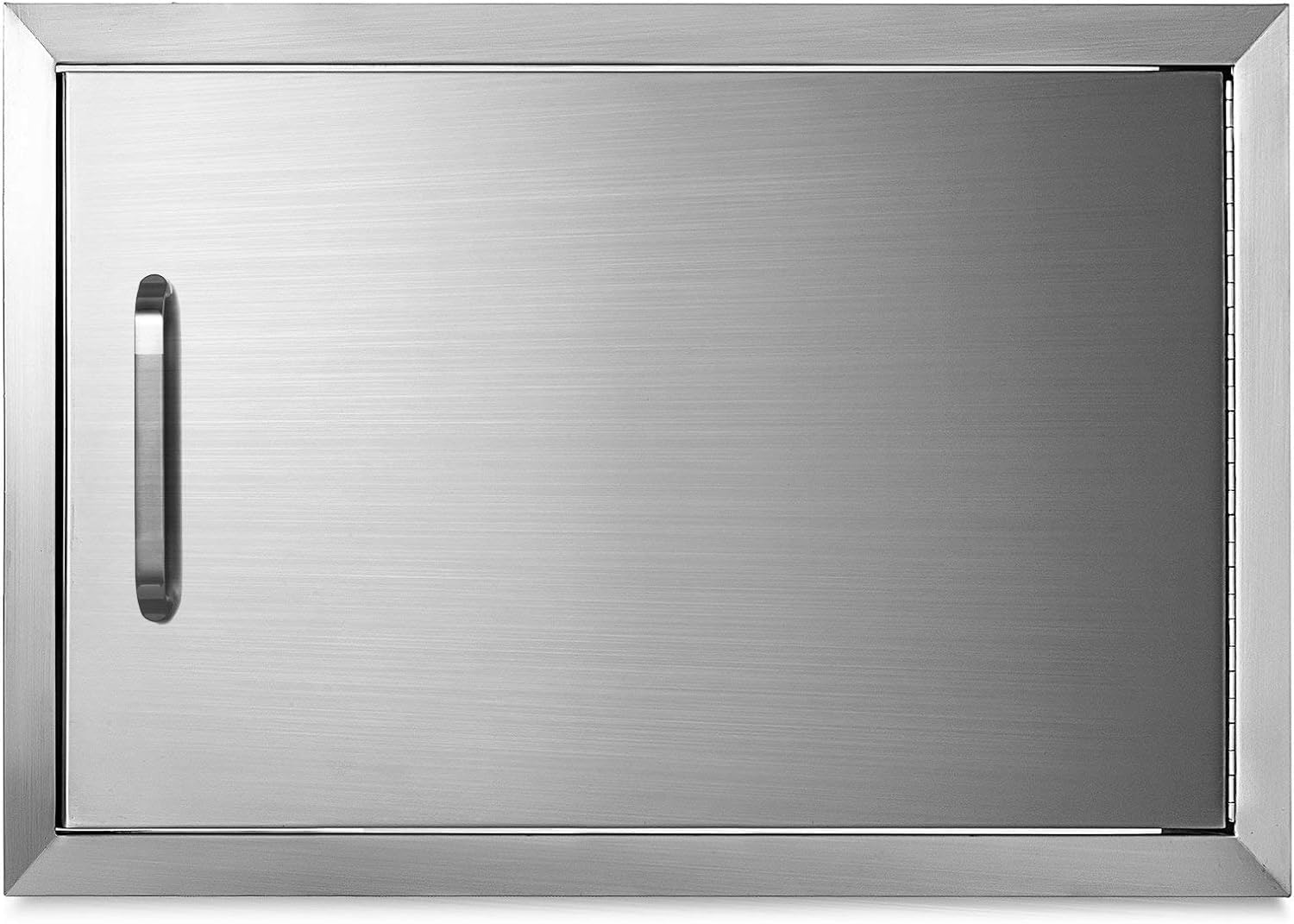 VEVOR BBQ Access Door 24W x 17H Inch, Horizontal Single BBQ Door Stainless Steel, Outdoor Kitchen Doors for BBQ Island, Grill Station, Outside Cabinet