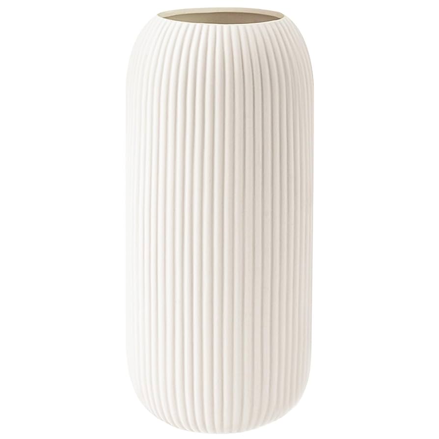 White Ceramic Vase for Flowers XL (10.2 in)