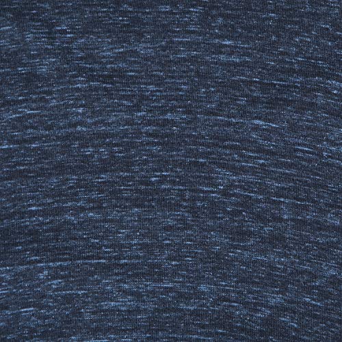 Image of Urbano Juniors Boy's Navy Blue Solid Melange Regular Fit Half Sleeve Cotton T-Shirt