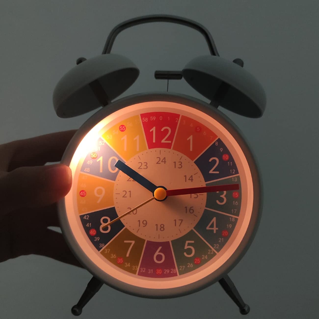 Despertador, Reloj de Escritorio Doble 4 Pulgadas con función educación temprana, for habitación Infantil o for Estudiantes
