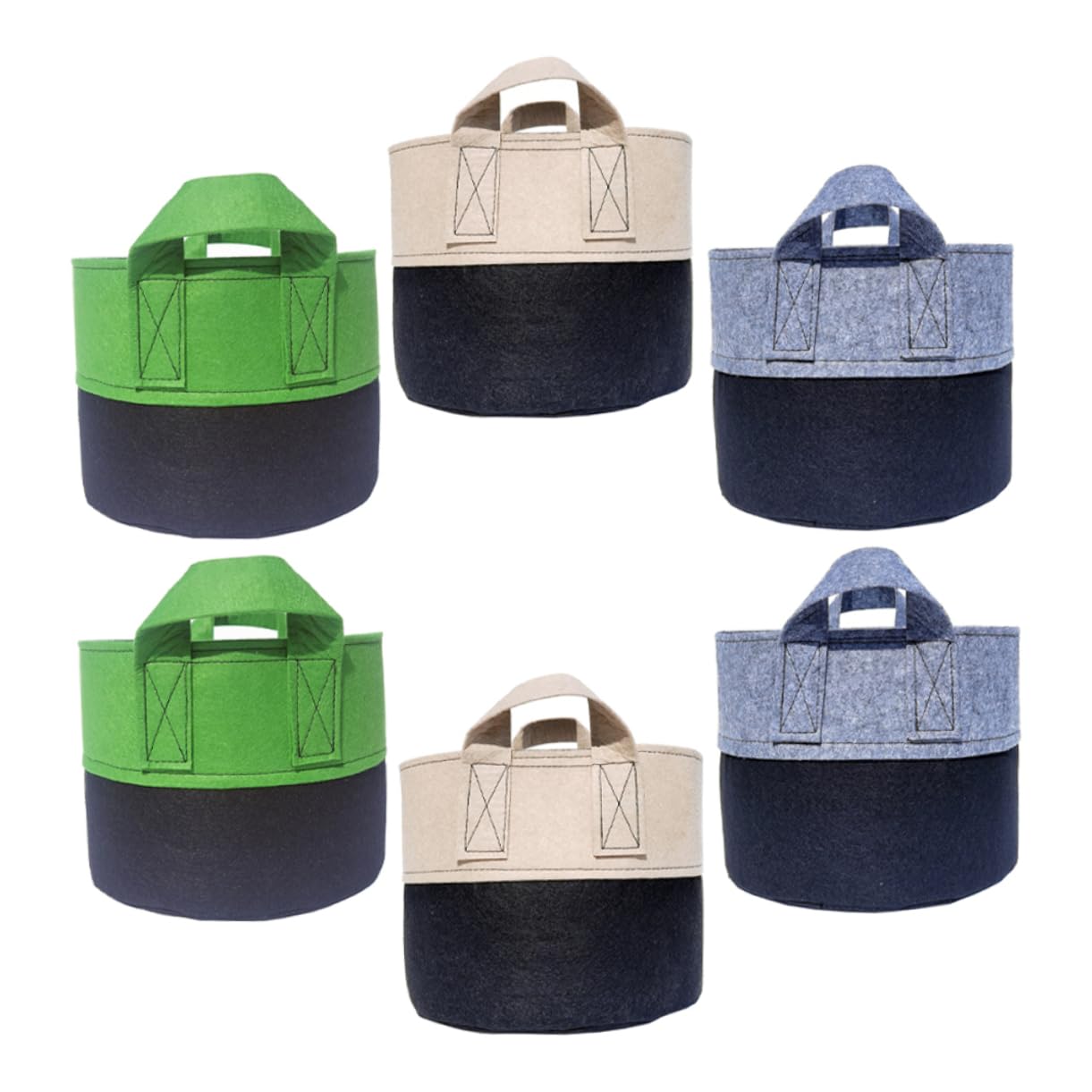 6piezas Bolsas De Cultivo De Plantas De Fieltro Macetas Transpirables para Jardín Tiesto para Verduras y Flores Cultivo Interiores y Exteriores