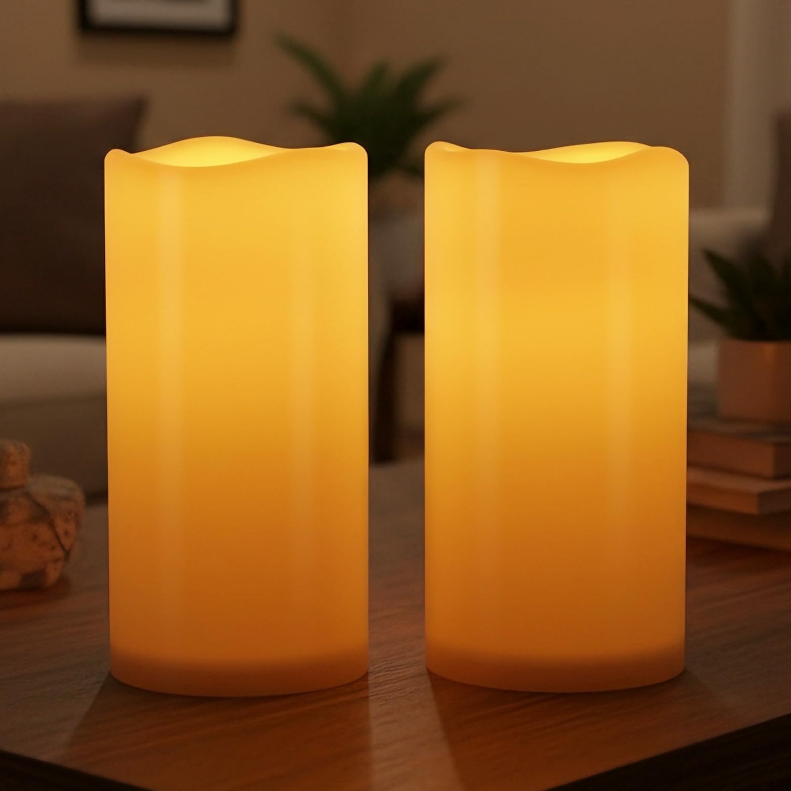 Photo 1 of Amagic Flameless Candles with Dusk to Dawn Sensor, 3"x6", 2 Pack