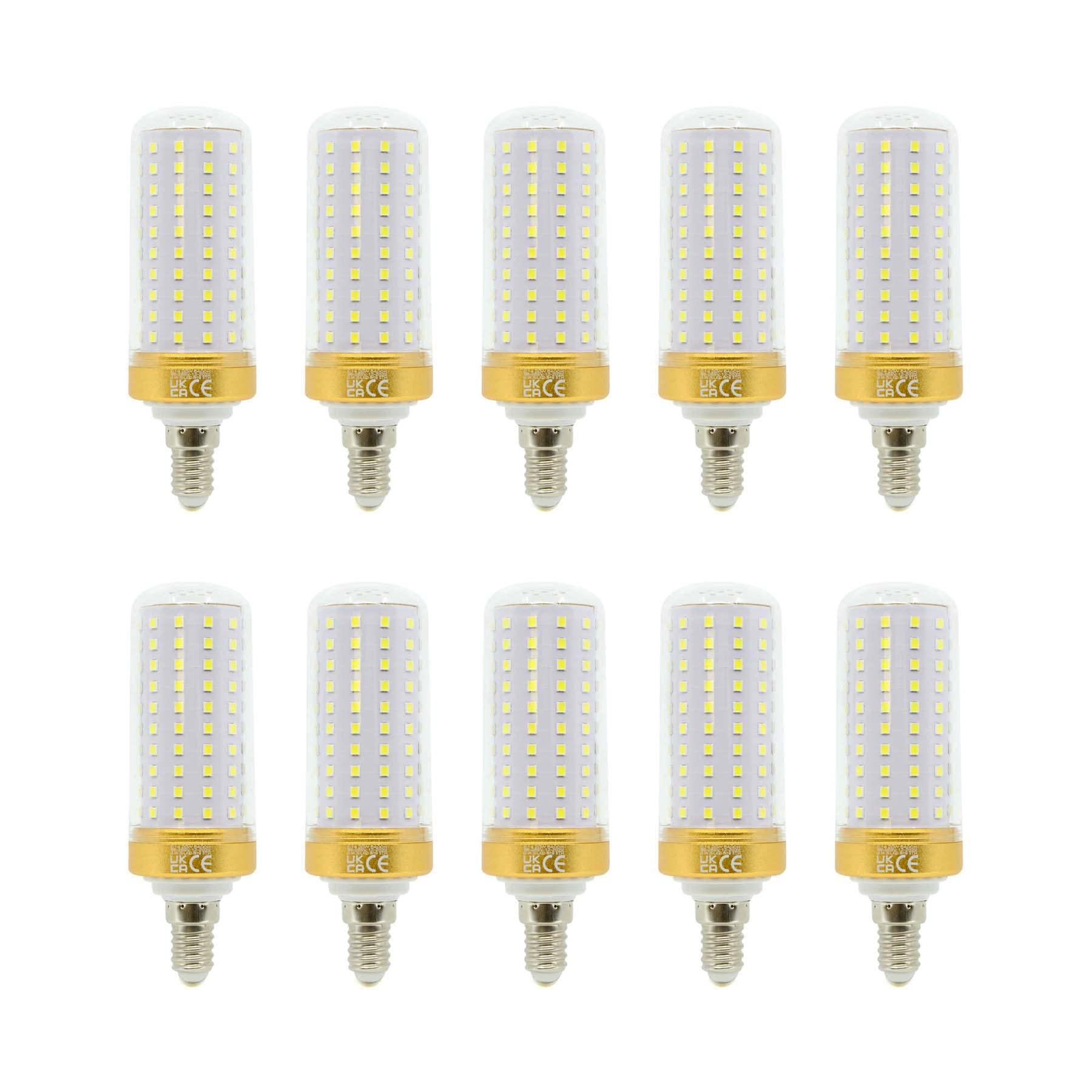 G.W.S® E14 Small Edison Screw LED Corn Bulb, 20W 3380Lms Neutral White 4000K, 360° Beam Angle, Pack of 10