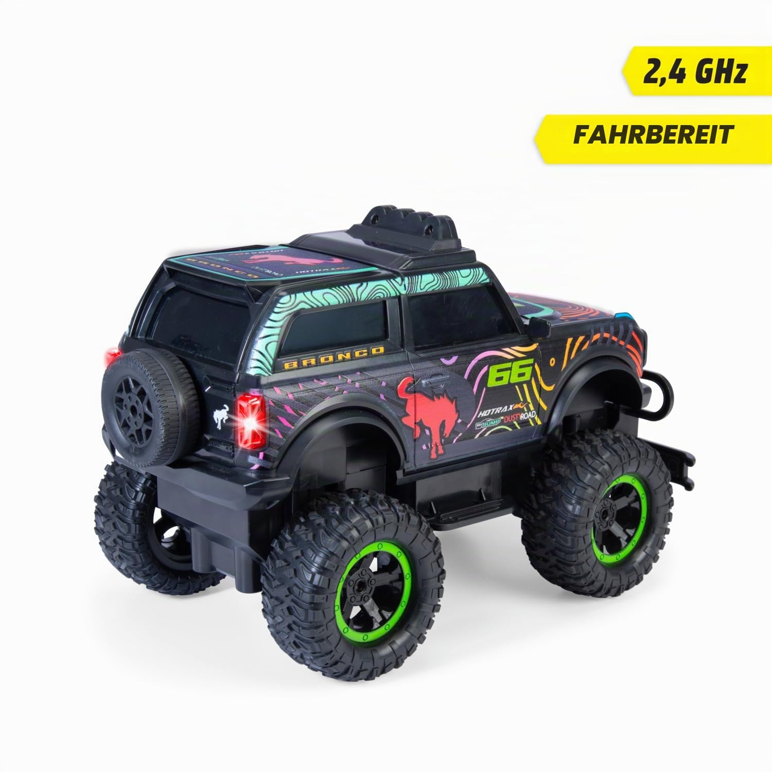Dickie Toys - RC Monstertruck Ford Bronco (29 cm) - ferngesteuertes Auto ab 6 Jahre mit Licht, 10 km/h, Auto-Spielzeug für Kinder mit 2,4 GHz Fernbedienung, inklusive Batterien