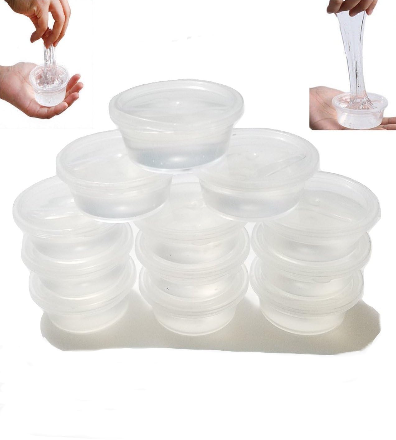 12 Pack Crystal Clear Slime Mud Putty, Creative, DIY, Great Toy for Any Favor, Gift, Birthday. Non Sticky, Stress Relief, Super Soft & Squishy Slime Toy Kit for Kids and Adults - Transparent Clear