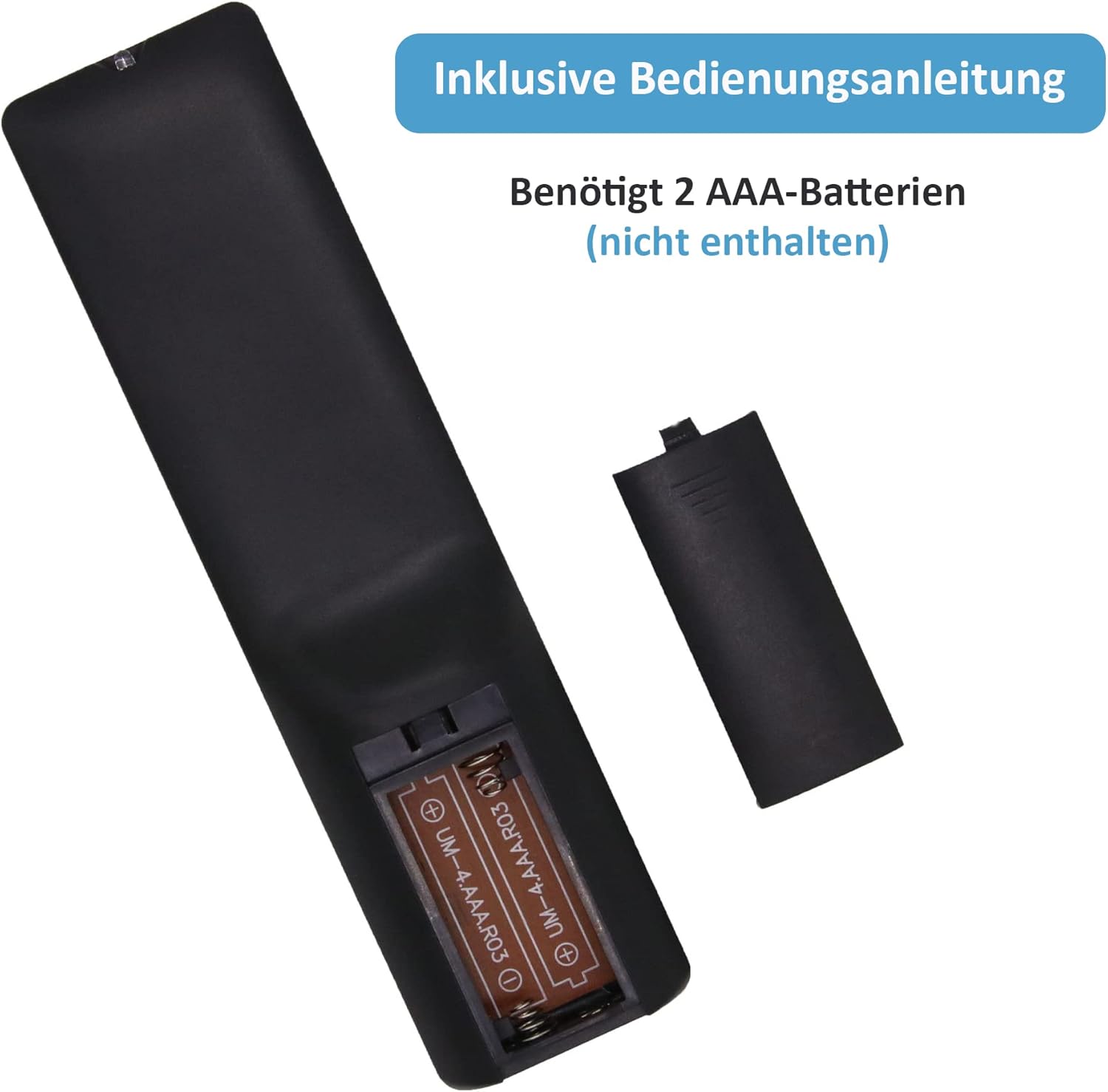 MYHGRC Universal Remote Control battery compartment with AAA batteries