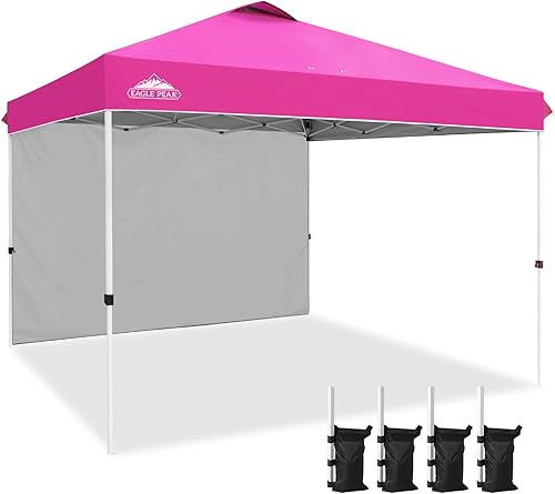 Miniatura 61 de EAGLE PEAK - Tienda de campaña desplegable con toldo, 1 pared lateral, fácil de montar, tienda para eventos, protección solar para exteriores, bolsa
