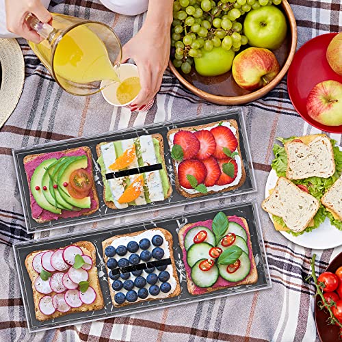Acrylic Rectangular Cake Tray With Lid Marble Pastry Dessert Display Platter Rectangle Cake Stand Tray With Cover #TOP2