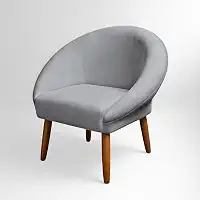 Poltrona Confortável para Sala de Estar Moderna Resistente Tecido Veludo MOBLAN decor (Cinza)